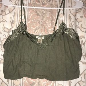 Green Crop top